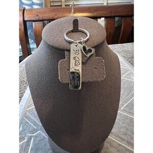 30 and FABULOUS Stainless Steel Engraved Heart Charm Keychain Birthday Present